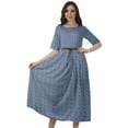 thumbnail image 1 of Moomaya Robe Midi à Encolure Dégagée, Robe Plissée pour Femmes, Robes Évasées Évasées Ligne A, 1 of 4