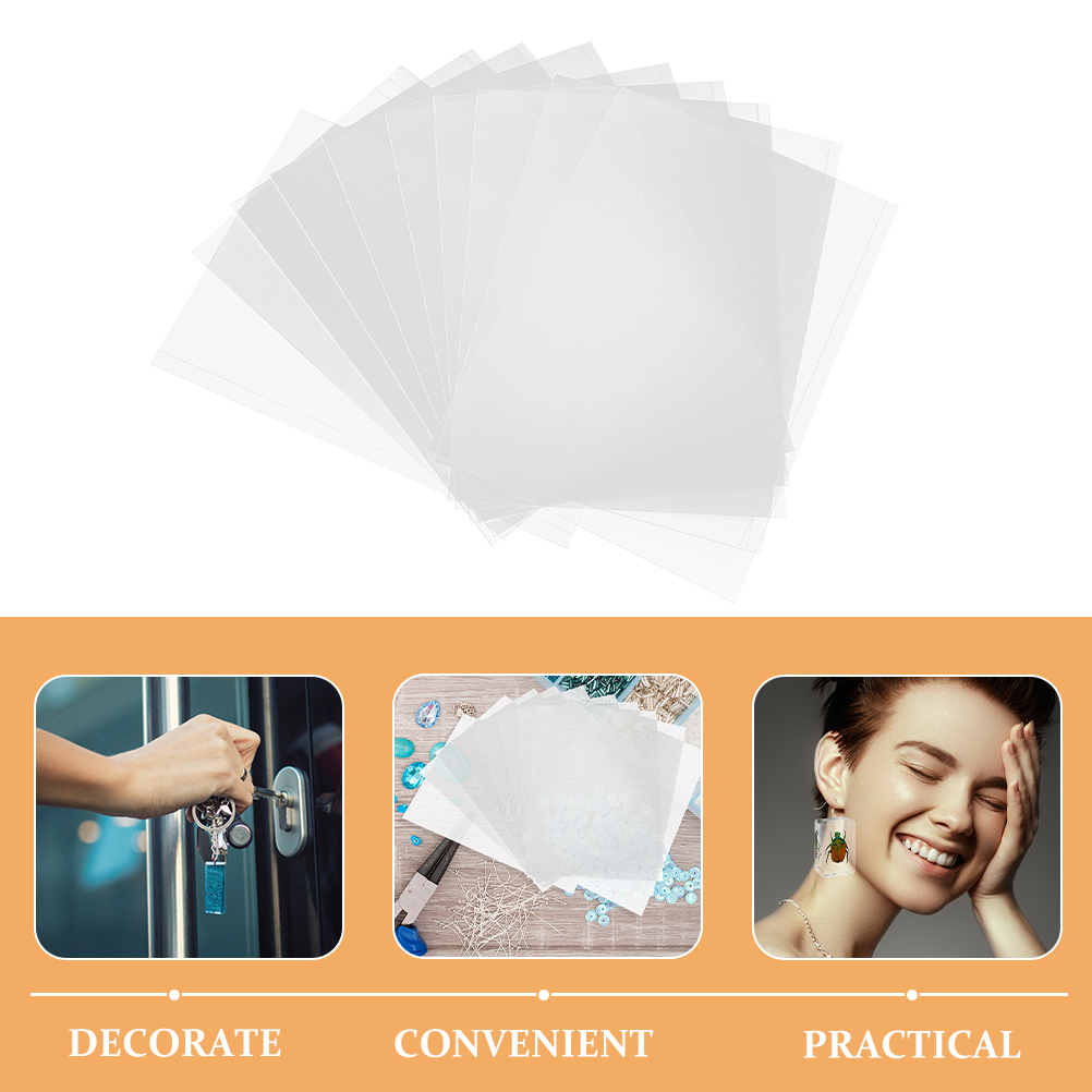 LOLIPPYY 20Pcs Clear Plastic Mold Films for Epoxy Resin Diy Projects