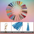 thumbnail image 4 of 10pcs Borlas de Cuero PU, Charm de Borla de 6" con Gancho Giratorio para Hacer Joyería (Azul Lago), 4 of 6