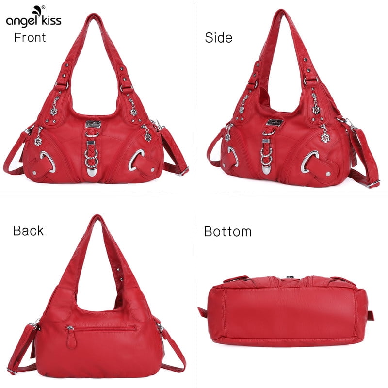 Angelkiss Hobo Shouder Purses for Women Crossbody Bag with Adjustable Long Straps Ultra Soft with Multiple Pockets