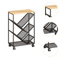 thumbnail image 6 of Rolling Bookcase with Wheels Mobile Storage Cart for Books Magazines Albums in Living Room Office Dorm, 6 of 9