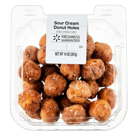 Freshness Guaranteed Glazed Sour Cream Donut Holes, 14 oz , 28 Count, Shelf-Stable, Glaze Topping