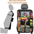 thumbnail image 4 of Organizador de coche para niños (2 unidades), protección para asiento de coche con 20 bolsillos, almacenamiento con bolsillo transparente para iPad de 10,5 pulgadas, organizador para, 4 of 4