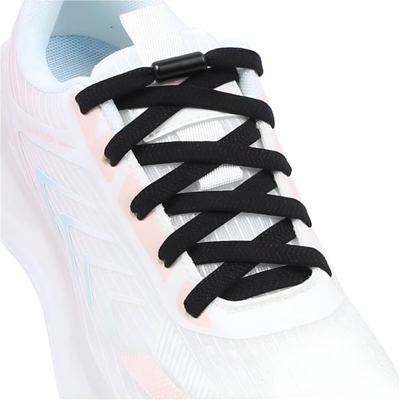 TELOLY 2 Pairs Elastic No Tie Shoe Laces for Adults and Kids Shoes, Tieless Flat Shoelaces for Sneakers elastic shoe laces for kids