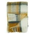 thumbnail image 3 of Fennco Styles Faux Mohair Check Fringed Throw Blanket 50" W x 60" L - Mustard Yellow Woven Blanket for Bed, Couch, Sofa, Home, Thanksgiving, Christmas, Holidays, and Office Décor, 3 of 4