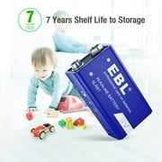 EBL 9V Alkaline Battery - Long Lasting 9 Volt Battery for Smoke Alarms, Electronic Toys and More - Pack of 8