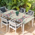 thumbnail image 2 of Bunny Easter Table Cloths for 3 Foot Rectangle Tables, Spring Floral Eucalyptus Leaves Green Plaid Rustic Patio Waterproof Elastic Fitted Tablecloths, Washable Rectangular Table Cover for Camping, 2 of 8