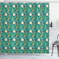 thumbnail image 1 of Bee Shower Curtain, Funny Nature Cartoon with Smiling Bees Making Honey from Flower Pollen in the Forest, Fabric Bathroom Set with Hooks, 69W X 84L Inches Extra Long, Multicolor, by Ambesonne, 1 of 3