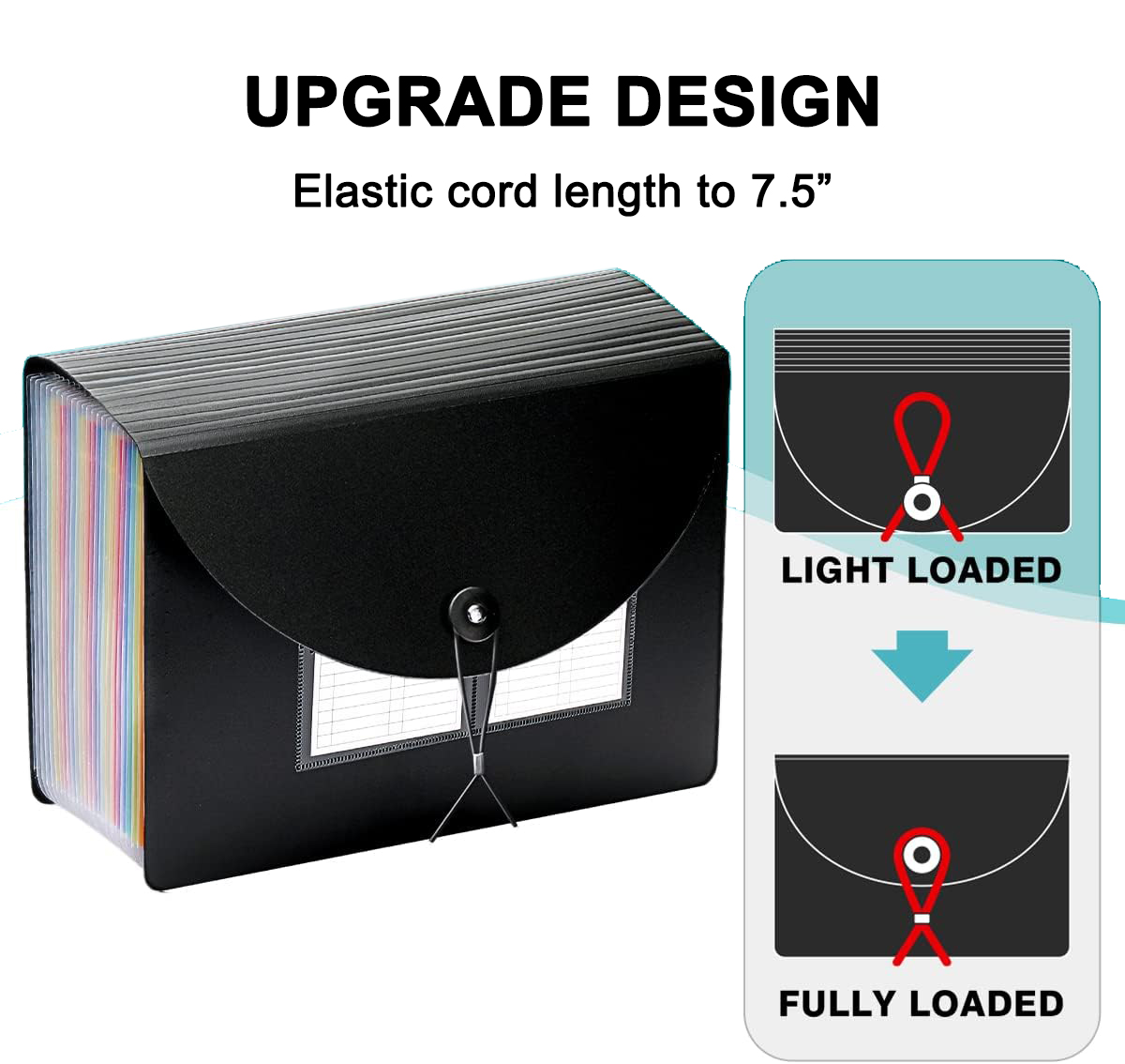 PHANCIR 24-Pocket Accordion File Organizer, Multicolor photo 8