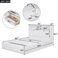 thumbnail image 5 of Queen Size Hydraulic Platform Bed with Headboard Storage and 2 Drawers, Lift up Storage Bed with Charging Station and LED, Solid Wood Bed Frame for Living Room, No Box Spring Required, White, 5 of 7