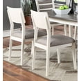 thumbnail image 3 of Modern Unique White And Gray Set of 4 Side Chairs Upholstered Cushion Seat Ladder Back Design Kitchen Dining Room Furniture, 3 of 7