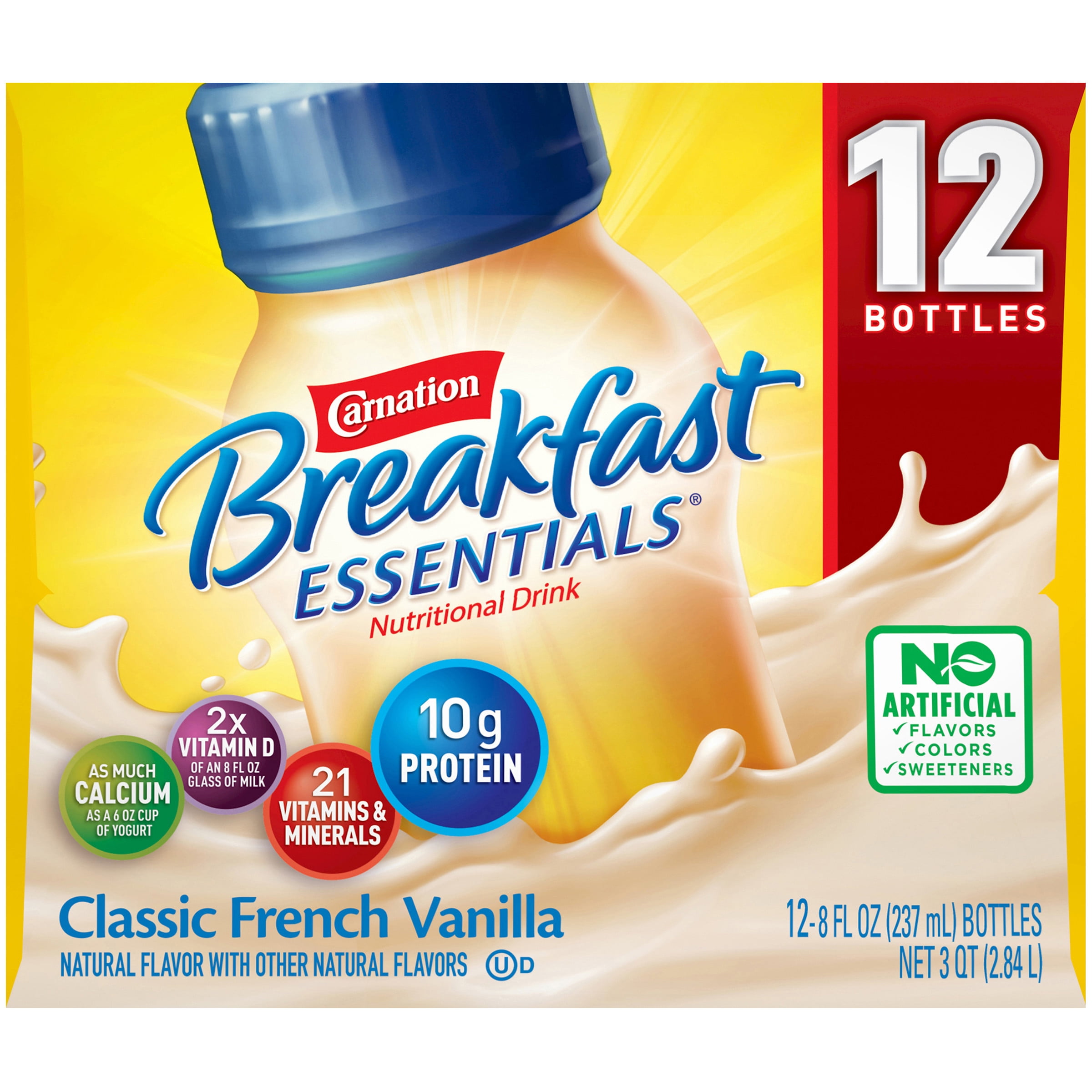 CARNATION BREAKFAST ESSENTIALS Classic French Vanilla 12-8 fl. oz. Bottles
