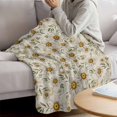 thumbnail image 3 of White Daisies Blanket Soft Cozy Warm Twin Blanket for Bed, Plush Fuzzy Flannel Fleece Blankets for Sofa, Retro Country Botanical Flowers Leaves Throw Blankets for Couch, Gifts for Men, 60"x80", 3 of 9