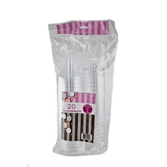 Hanna K. Signature Collection 20 Count Heavyweight Plastic 2-Piece Champagne Cup, 4-Ounce