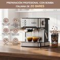 thumbnail image 1 of Cafetera Espresso Semiautomática Patbrela Cm004, 20 Bares, 2 Tazas, Vaporizador, Compatible con Cápsulas Nespresso, con Molinillo de Café Independiente, Tanque de Agua de 1.6L, 1 of 1