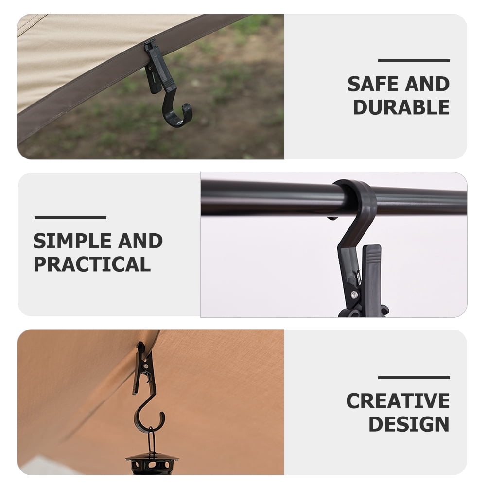 16 Pcs Outdoor Tent Hook Tent Pegs Tarp Fastener Rope Buckle Awning Clips Outdoor Tent Clip