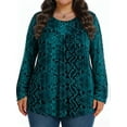 thumbnail image 4 of KOITHOT Womens Plus Size Tops Tunic Long Sleeve Crew Neck Shirts Casual Soft Blouse 1X-5X, 4 of 6