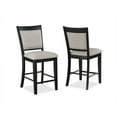 thumbnail image 3 of Contemporary 6pc Counter Height Square Dining Set Upholstered Chairs Bench Dark Gray 20" Lazy Susan, 3 of 7