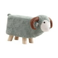 thumbnail image 4 of Reposapiés de animales para decoración del hogar, cómodo reposapiés de dibujos animados con patas de madera, otomano Verde gris, 4 of 9