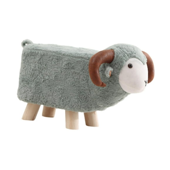 pitrice Animal Footstool Cartoon Footrest Ottoman for Green Entryway Rooms Playroom Gray Living