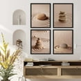 thumbnail image 4 of PixonSign Framed Wall Art Zen Garden Tan Massage Stone Meditation Spa Posters, Set of 4 Nature Wilderness Modern Art, Nature Minimalism Canvas Prints for Home Decor - 8"x10" Black, 4 of 5