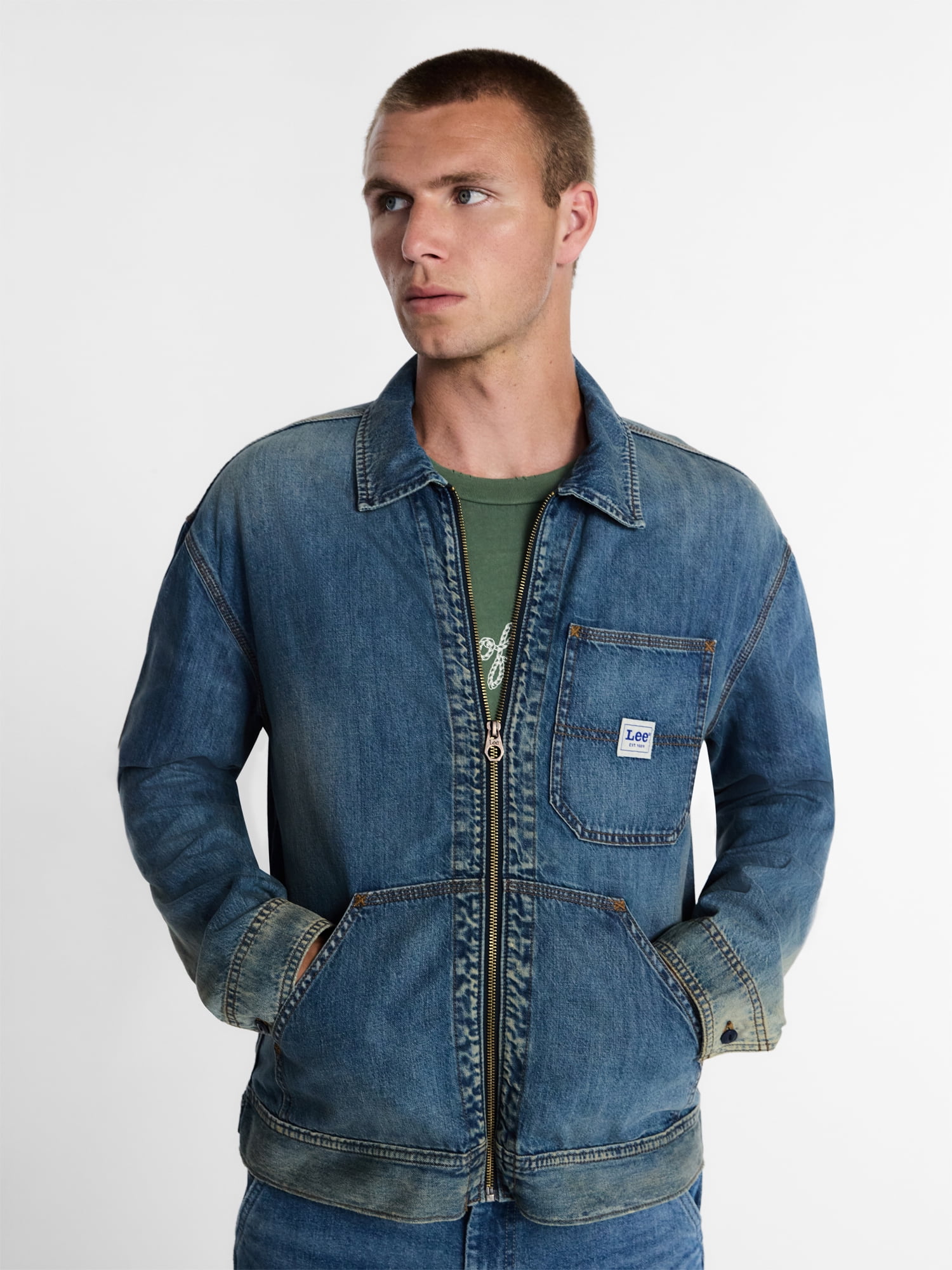 Kacey Lee Men's Denim Workwear Jacket, Sizes S-2XL - Walmart.com