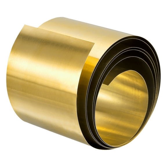 Uxcell Brass Sheet Roll, Metal Foil Plate 2000mm x 50mm x 0.2mm