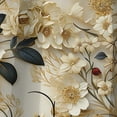 thumbnail image 4 of Designart "Lacy Botanical Cream I" Floral Blackout White, Blue Curtain 1 Panel, 4 of 4
