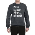 thumbnail image 2 of Eat Sleep Pray Repeat for Christians Faith | Mens Inspirational/Christian Crewneck Graphic Sweatshirt, Charcoal, Medium, 2 of 3