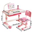 thumbnail image 3 of Floseru Kids Study Desk Chair Set, Height Adjustable Toddlers Writing Table with Tiltable Reading Stand, Living Room Bedroom Children Learning Table with Extra Large Drawer, 3 of 8