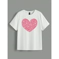 thumbnail image 2 of Casual Heart, Letter Printed Round Neck Short Sleeve Women's T-Shirts, Summer TeeFather's Day, MotheCamisetas para mujer, lindas camisetas con estampado gráfico, de manga corta, estilo casual, para ve, 2 of 6