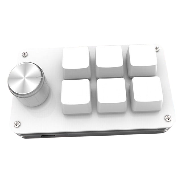 TISHITA with Knob Mini Keyboard 6-Key Professional RGB for Laptops White celadon glaze
