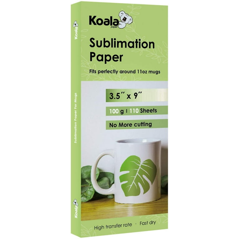 Bundle Kit I Koala Sublimation Paper Mug Tumbler Size 3.5X9' 100 Sheets  100gsm + Koala Sublimation Ink for All Epson Printers Ecotank 2400 2800  2803 4800 Workforce 7710 7720 etc 
