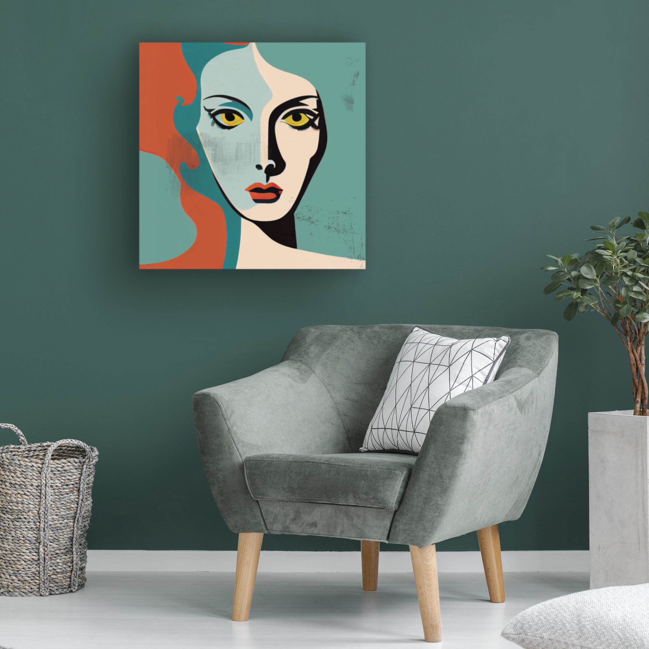 Canvas Wall Art - Sasha 'Pop Tech Glam II' Wall Art for Living Room, Bedroom, or Office Décor by Trademark Fine Art - 24 x 24 Inches
