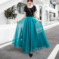 thumbnail image 6 of UJNDER Summer Women's Solid Color Chiffon Skirt High Waist Long Comfortable Maxi Skirt Green L, 6 of 8