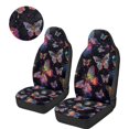 thumbnail image 3 of Uorisanigo Car Seat Covers Front Set Colorful Butterfly High Back Bucket Seat Cover Coral Velvet Fabric Seats Covers Fits Most Cars, SUVs, Trucks, and Vans, Car Accessories for Women Men, 3 of 7