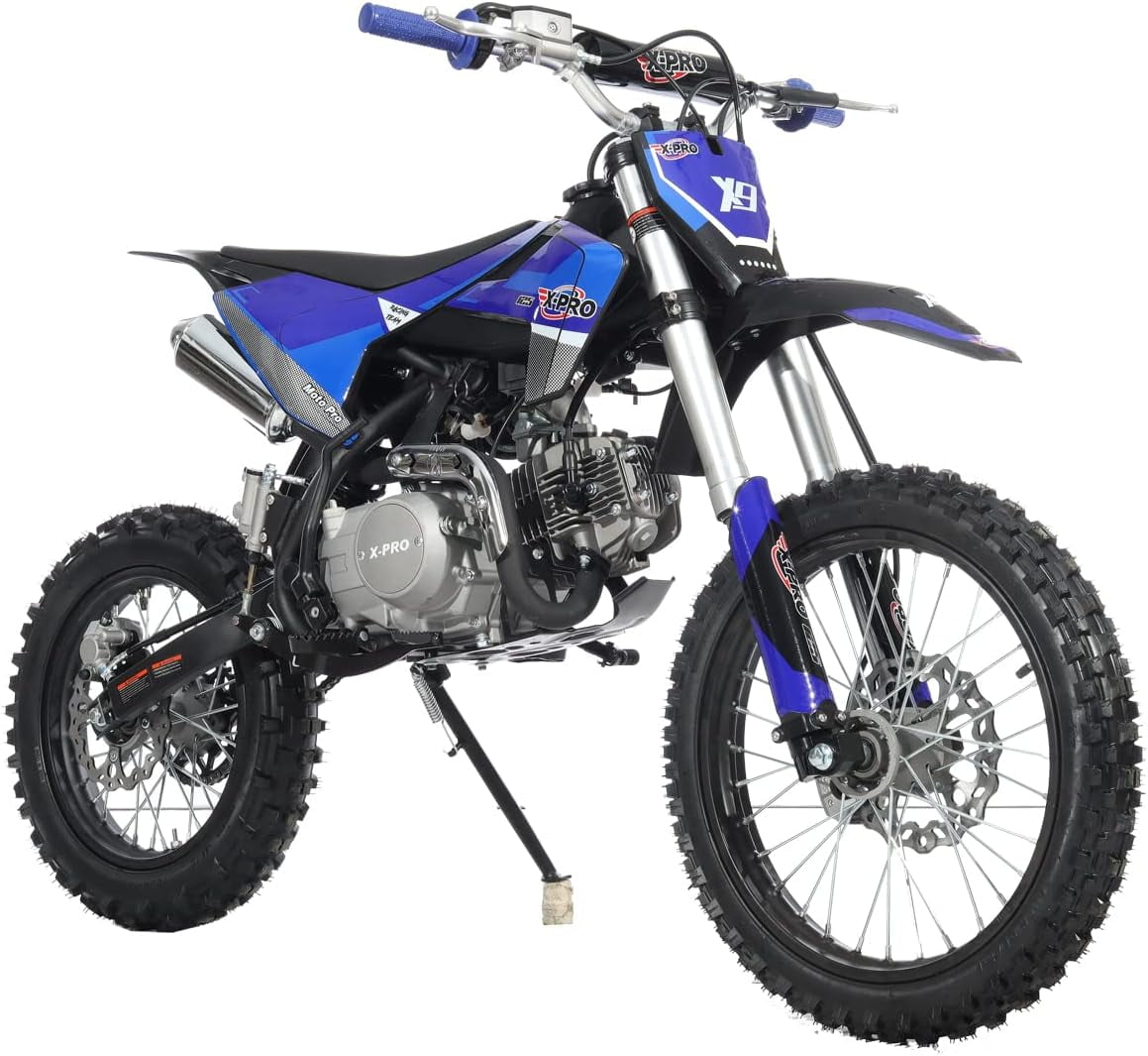 X-Pro Brand New X9 125cc Pit Dirt Bike with 4-Speed Manual Transmission Kick Start 17"/14" Tires