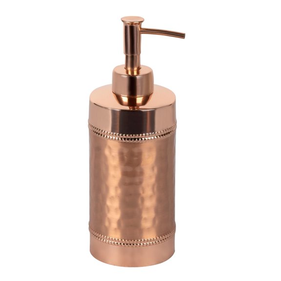 nu steel HSC6H Hudson Copper Stainless Steel Refillable Liquid Soap Dispenser Pump Bottle for Bathroom Vanity Countertop, Holds Essential Oils, Lotions, Liquid Soaps, Hand Soap, Hand Sanitizer