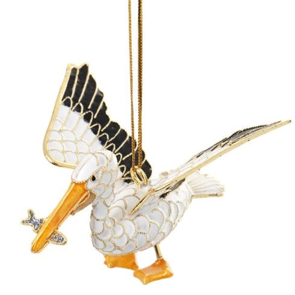 Cloisonne HUMMINGBIRD Articulated 5" Ornament~Gold Beak~Xmas Garden Window 