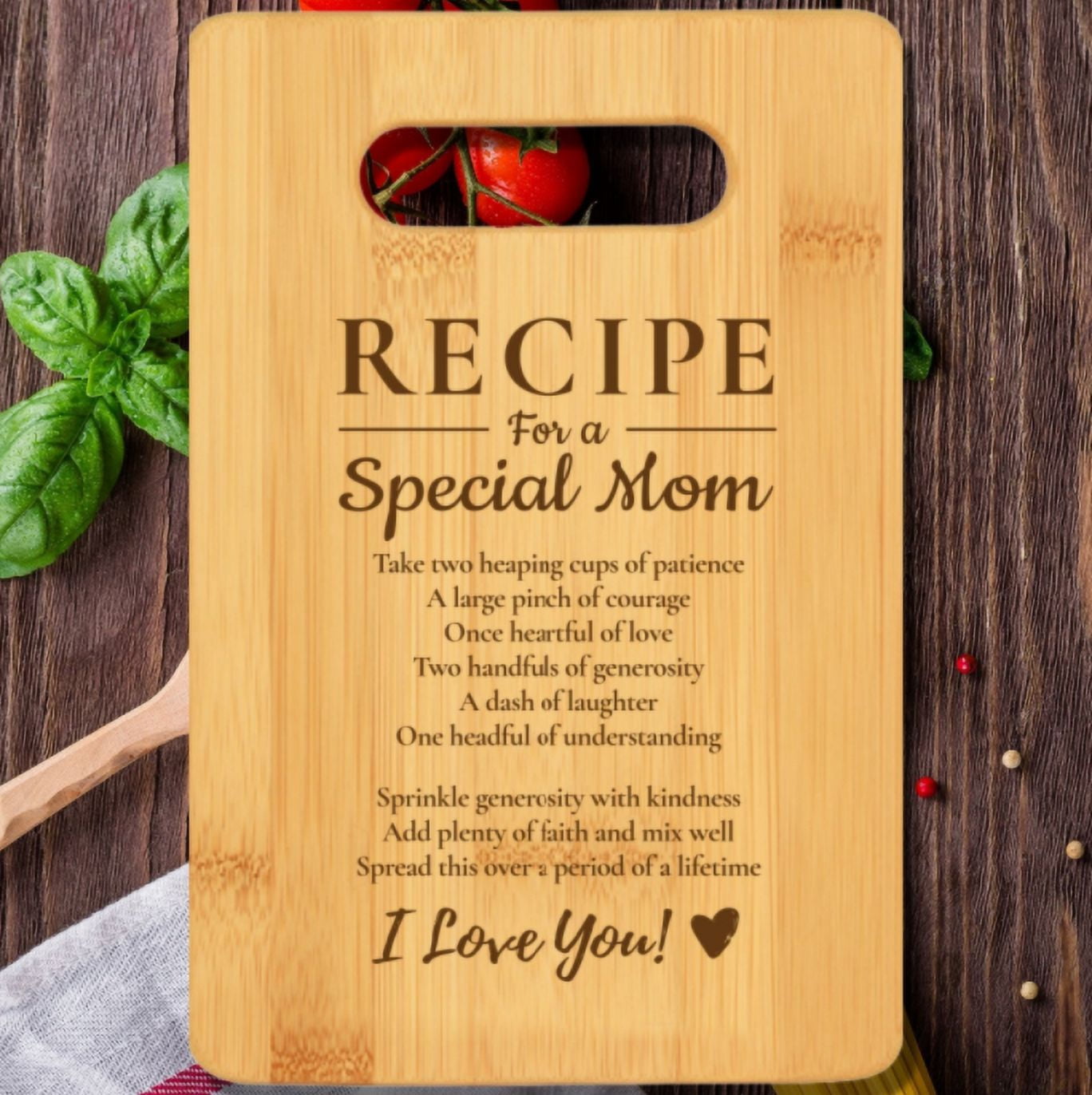 Recipe For A Mom Cutting Board