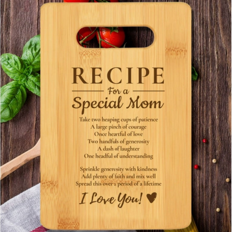 Mom's Kitchen • Love Served Daily Maple Cutting Board – Salmon Olive