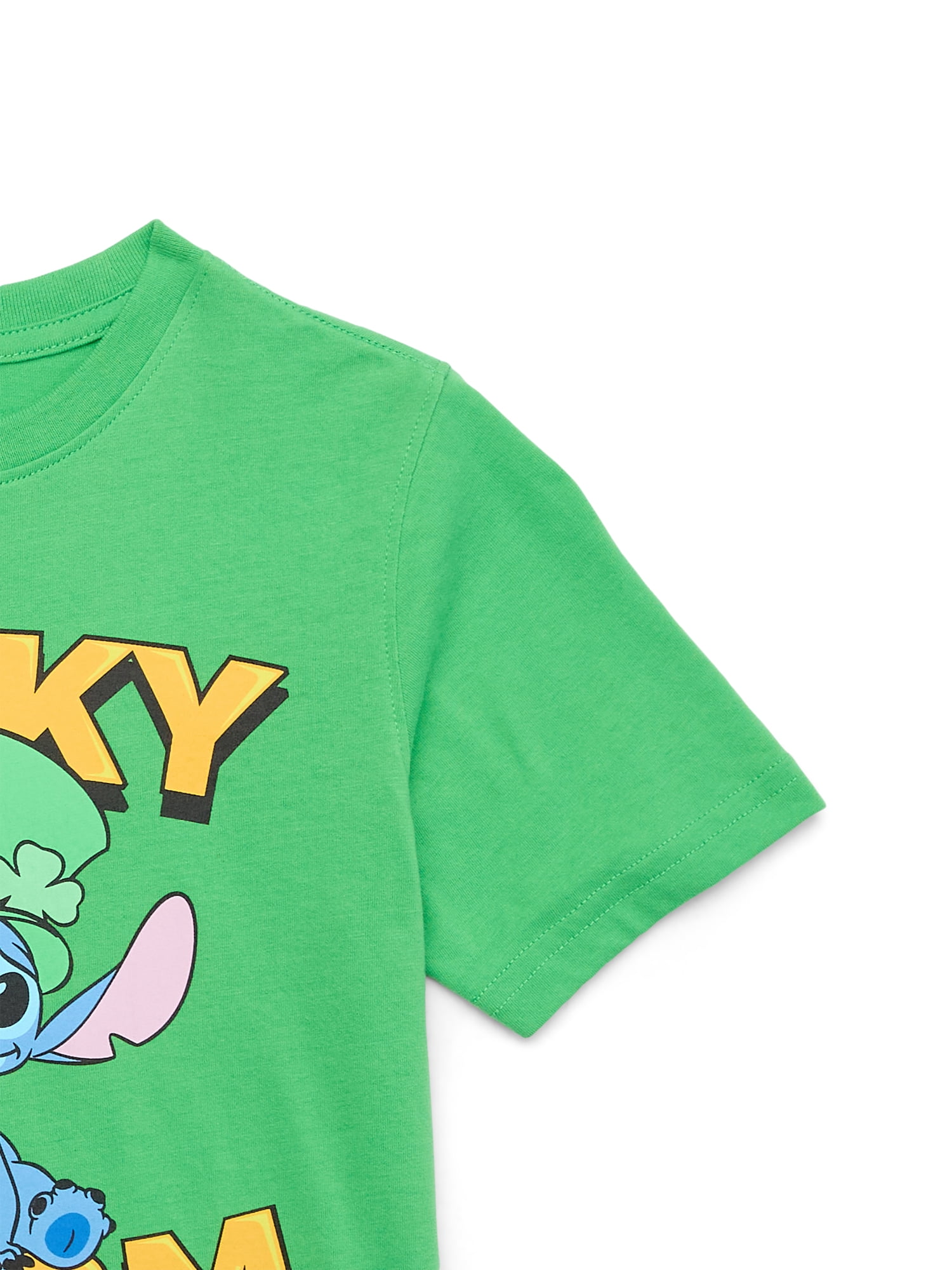 St. Patrick’s Day Little Boys and Big Boys Stitch Lucky Charm Graphic Tee, Sizes 4-18
