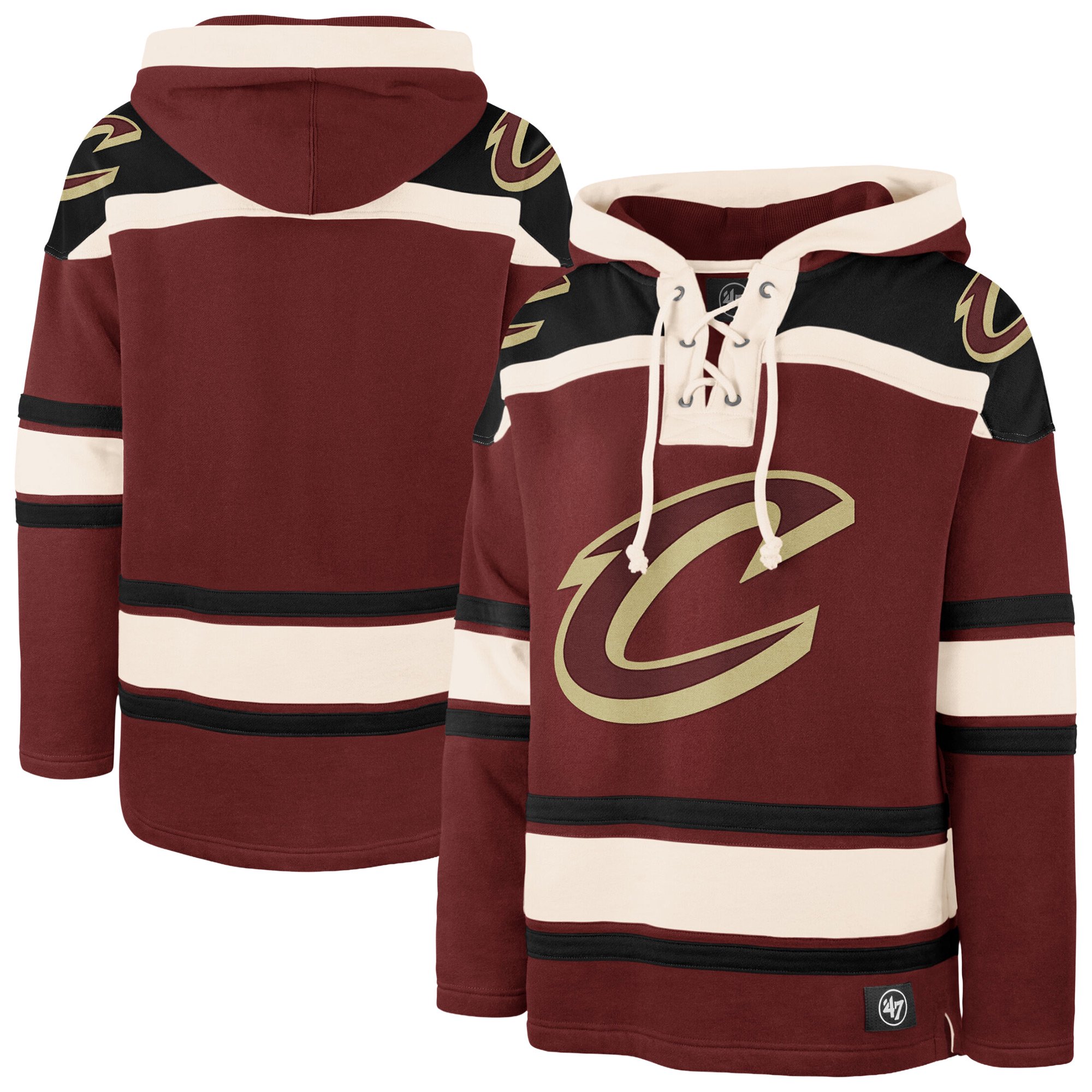 Men's '47 Wine Cleveland Cavaliers Superior Lacer Hoodie