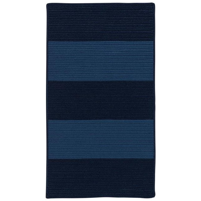 Colonial Mills Rug NW06R096X120S Newport Textured Stripe Rectangle Area Braided Rug Blue - 8 x 10 ft.