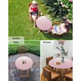 thumbnail image 6 of Fitted Round Tablecloths Table Covers 45-54in,Modern Pink and White Gradient Waterproof Elastic Edged Table Cloth for Kitchen Dining Holiday Party Tables Decor,Minimalist Color Ombre Art, 6 of 6
