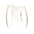 thumbnail image 3 of Large Iridescent Rhinestone Silver Hoop Earrings 2.5 inch Hoop Earrings Classic Hoops Crystal, 3 of 3
