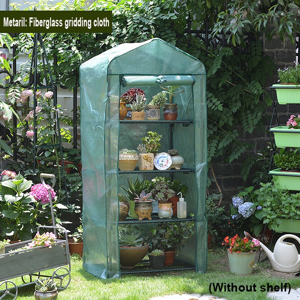 Adifare 4 Tier Greenhouse Cover Garden Walk-in Greenhouse Replacement Plant Covers 70 X 50 X 160 Cm/27.55 * 19.68 * 62.99 In (Not Include Iron Shelf)