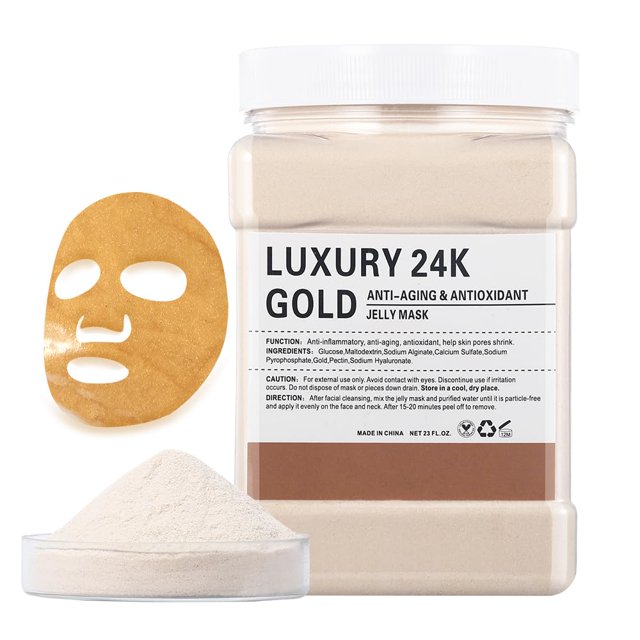 Mascarilla facial de gelatina GUOYAOLIFU, oro de 24 quilates, 680 ml, hidratante e hidratante