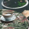 thumbnail image 3 of Ambesonne Exotic Fitted Round Tablecloth, Watercolor Bird Strelitzia, 45"- 56" Diameter, Olive Green Pale Rust, 3 of 5