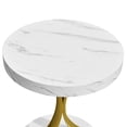 thumbnail image 5 of DEXTRUS Round End Tables, Modern Gold Round Side Table with Faux Marble Top and Gold Metal Frame, Faux Marble White, 5 of 6